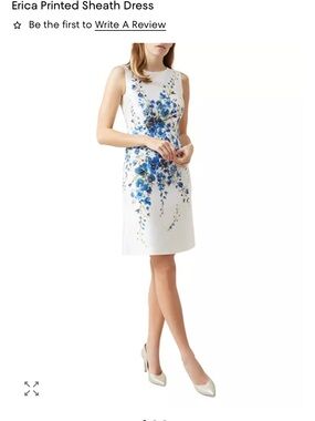 Hobbs London Blue Floral Sheath Dress